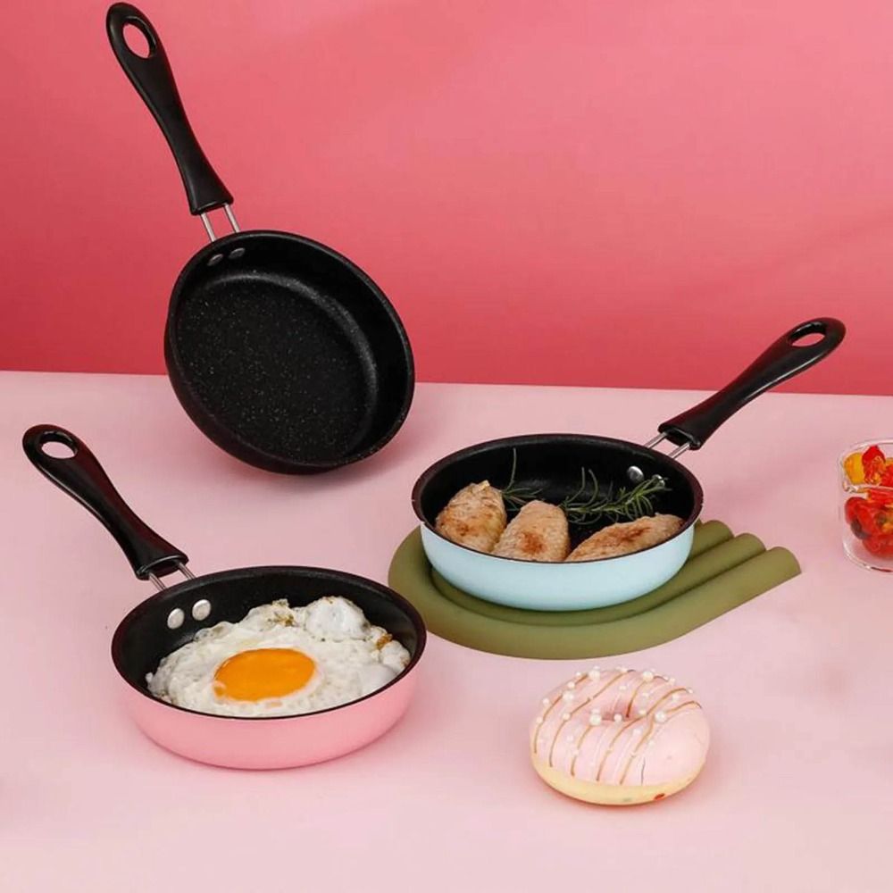 Baby Food With Iron - 調理器具 12cm ミニノンスティックパン、焦げ付き防止コーティング、ロングハンドル、卵焼きパン、プロ仕様軽量オムレツ鍋、ベビーフード用