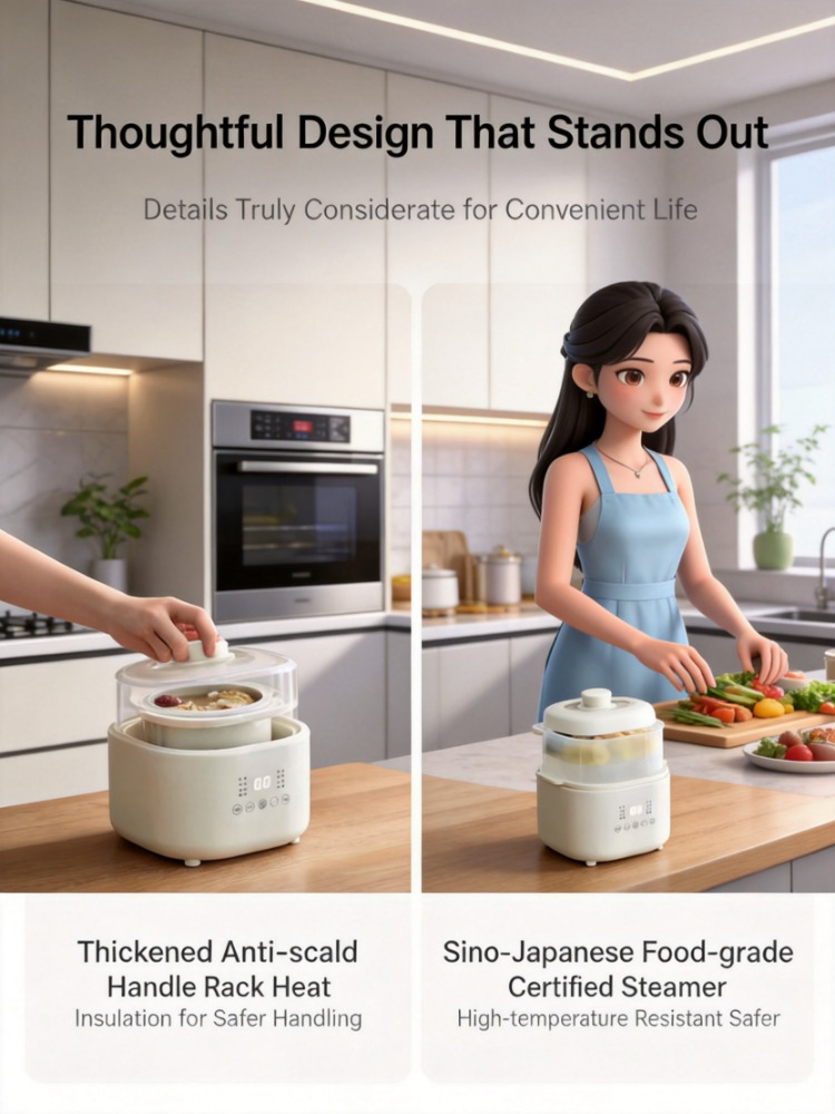 Baby Food Home - 220V小型電気調理器、ベビーフードサプリメントポット、燕の巣粥シチューポット、家庭用スロークッカー