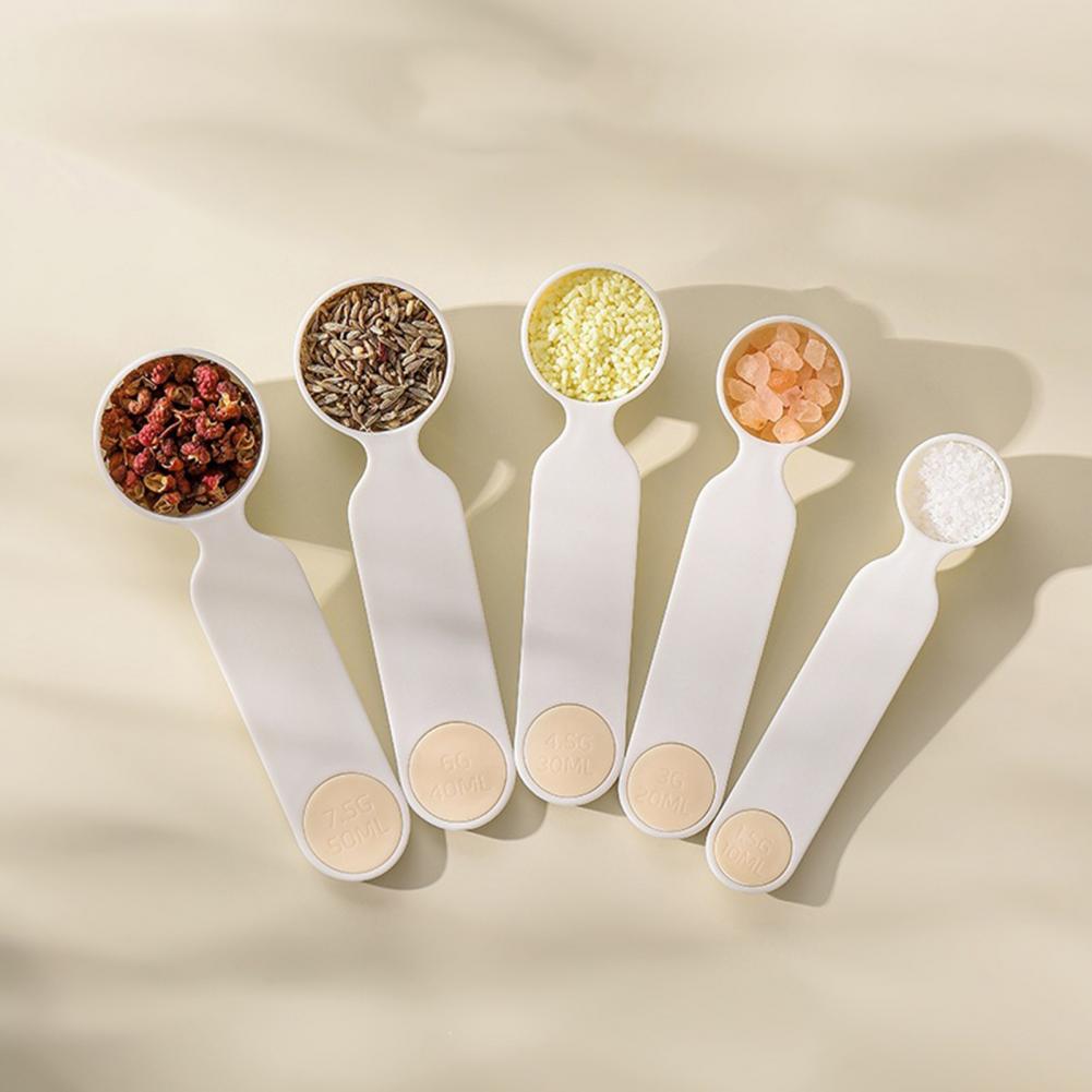 Baby Food Yellow - 食品グレードの計量スプーン ベビーセーフ計量スプーン 5個セット 精密計量スプーンセット 食品グレードのPP製スプーン コーヒー・ベーキング用
