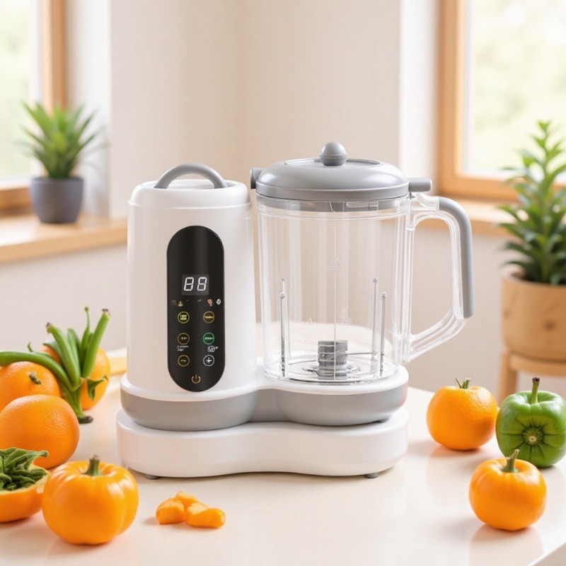 Baby Food With Iron - 自動ベビーフードメーカー、オールインワンスチームクッカー、タイマー付き多機能ブレンダー、幼児用補助食品製造用