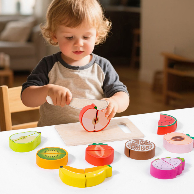 Baby Food Under 1 Year - 木製キッチンごっこおもちゃシミュレーション切断フルーツ食品ゲームベルクロプレイキッチンアクセサリーモンテッソーリ教育玩具子供のため