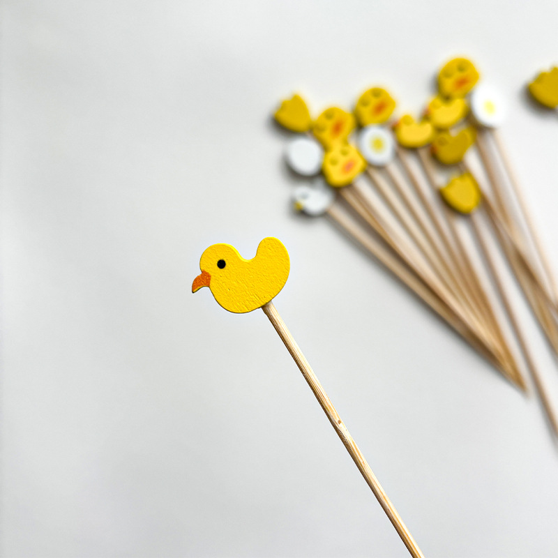 子供用の使い捨て竹食品ピック,フルーツフォーク,デザートフォ - Baby Food Yellow のレビューと価格