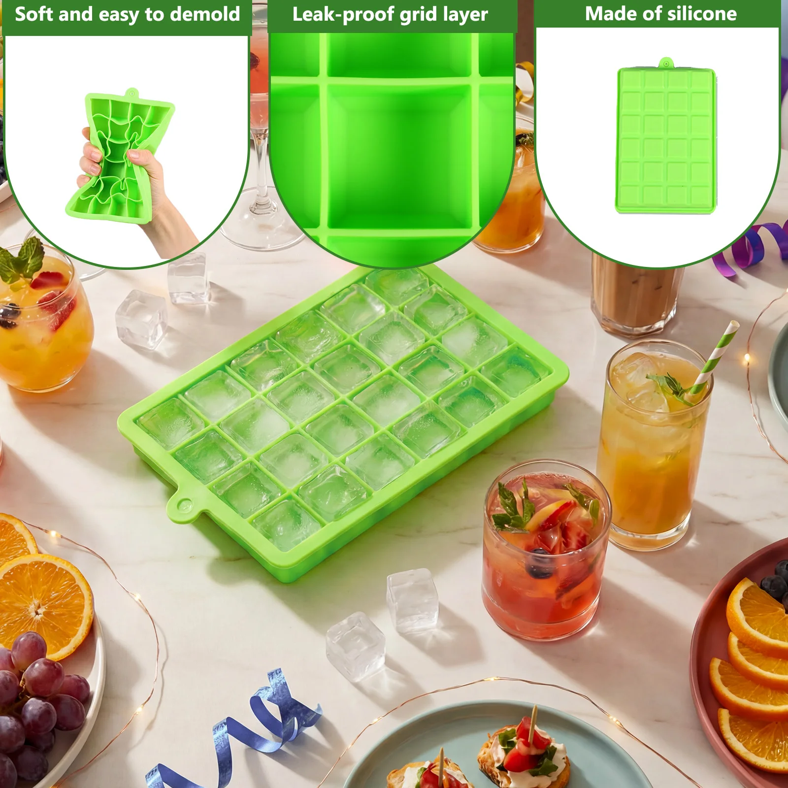 シリコン製アイスキューブトレイ、簡単リリースアイスモールド、 - Freezer Tray Baby のレビューと価格