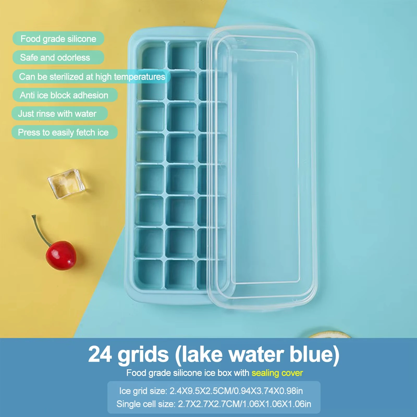 蓋付きシリコン製製氷皿 24個入り ゼリーメーカー 冷凍型  - Freezer Tray Baby のレビューと価格