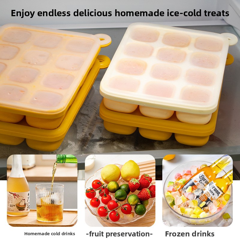 プラチナシリコン製ベビーフード冷凍トレイ 蓋付き 8/12個 - Freezer Tray Baby のレビューと価格