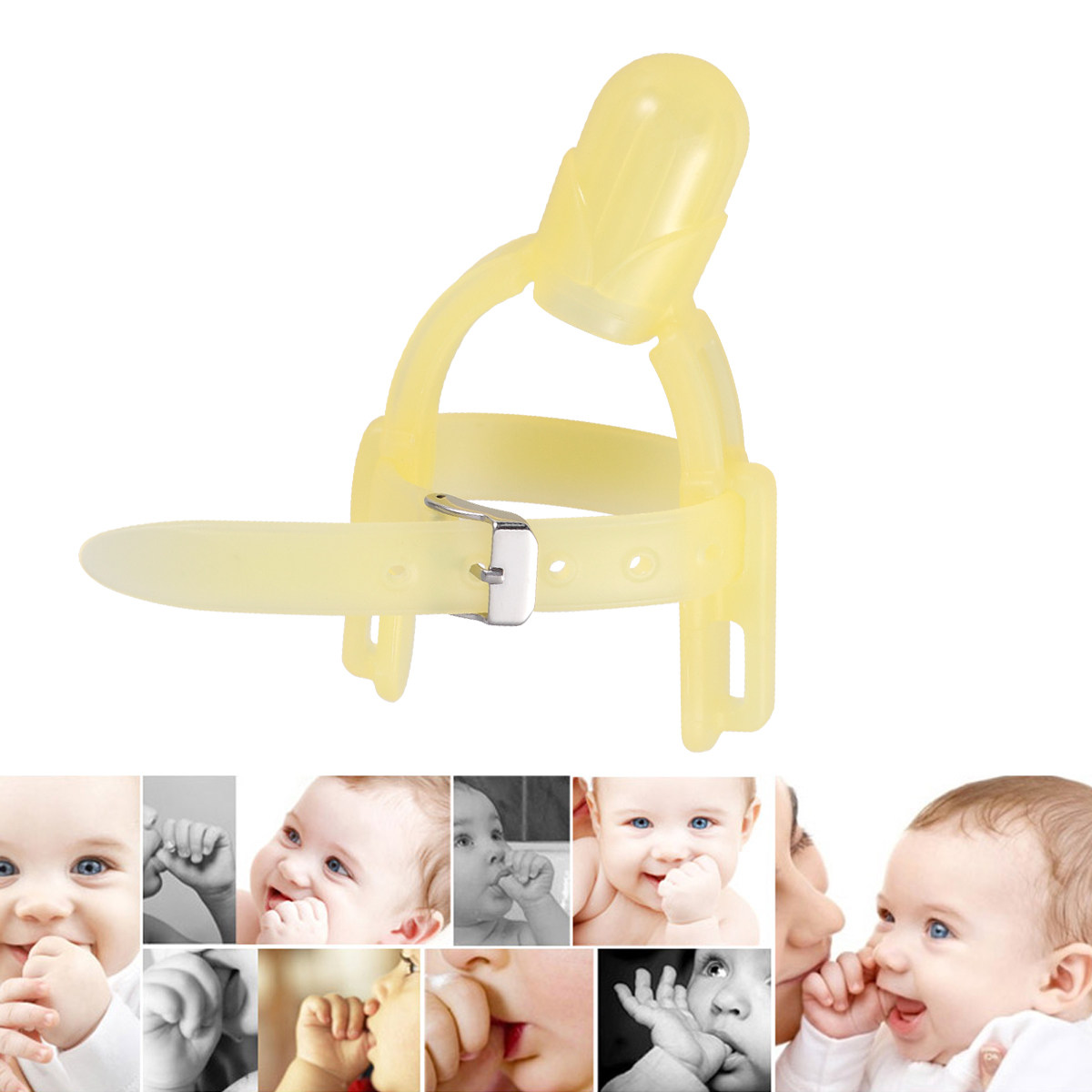 ベビーフィンガープロテクター 食品グレードシリコン製 噛みつ - Baby Food Yellow のレビューと価格