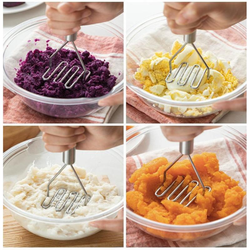 ステンレス鋼ポテトマッシャー効率的なマッシュポテト調理器具ベ - Baby Food With Iron のレビューと価格