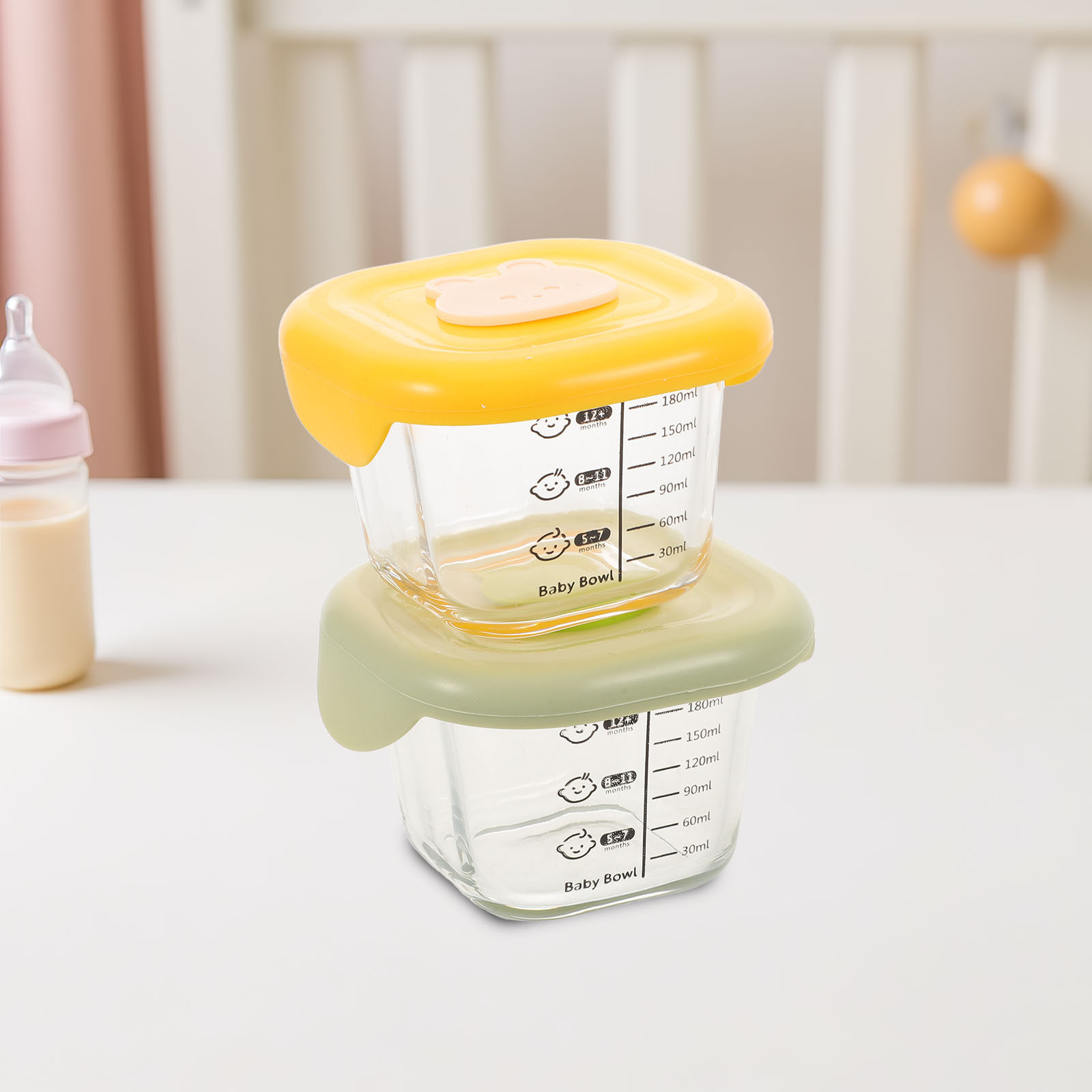 2個入りベビーフード保存容器 230ml 再利用可能なプラス - Baby Food Yellow のレビューと価格